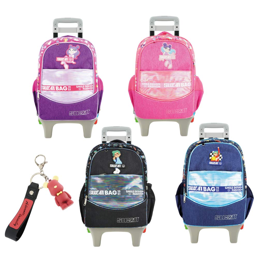 SWAN Smile Design 10Wheels Trolley School Bag (XL)
