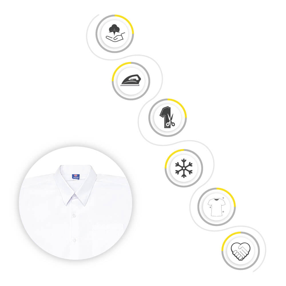 SWAN Premium White Shirt Long Sleeve Boy School Uniform