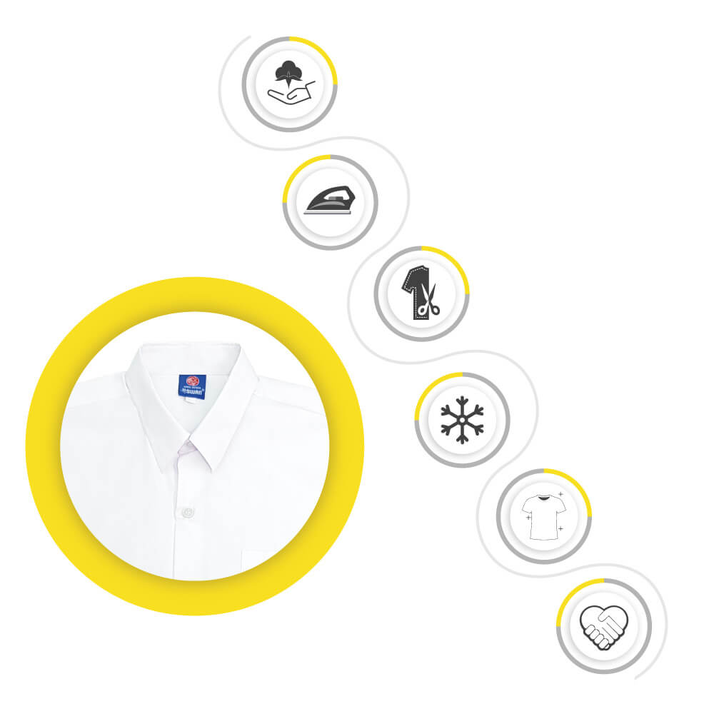 SWAN Premium White Short Sleeves School Uniform