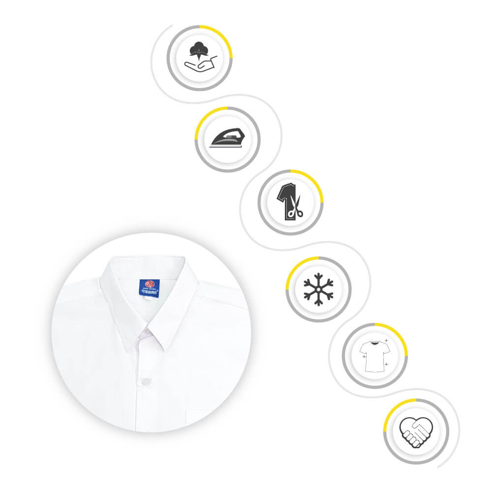 SWAN Premium Primary White Shirt Short Sleeve Boy School Uniform
