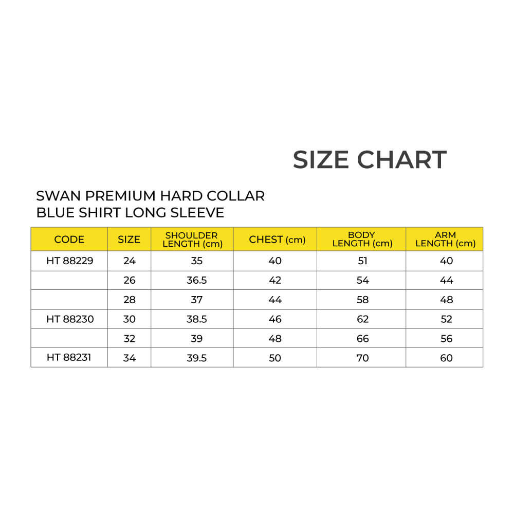 SWAN Premium Blue Shirt Long Sleeve Boy School Uniform