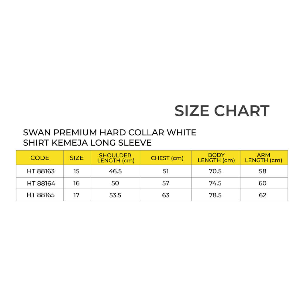 SWAN Premium White Shirt Long Sleeve Boy School Uniform