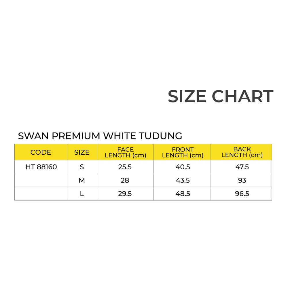 SWAN Premium White Tudung School Uniform