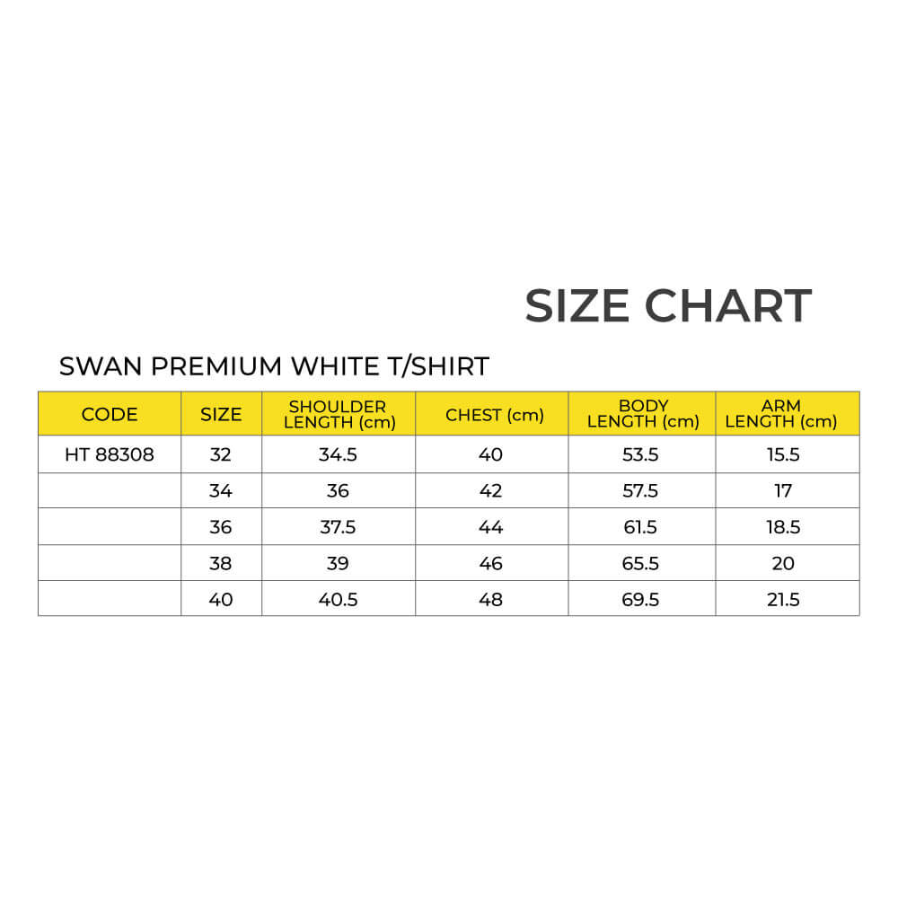 SWAN Premium White T-Shirt School Uniform