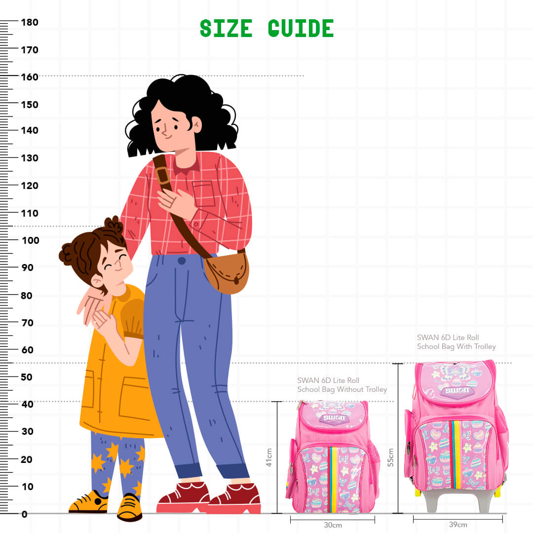 Swan 6D Lite Roll School Bag XXL (6 Wheels Trolley)