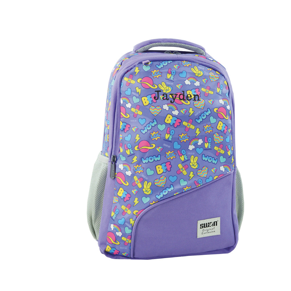Swan Abstract Smile School Bag (L1) Backpack