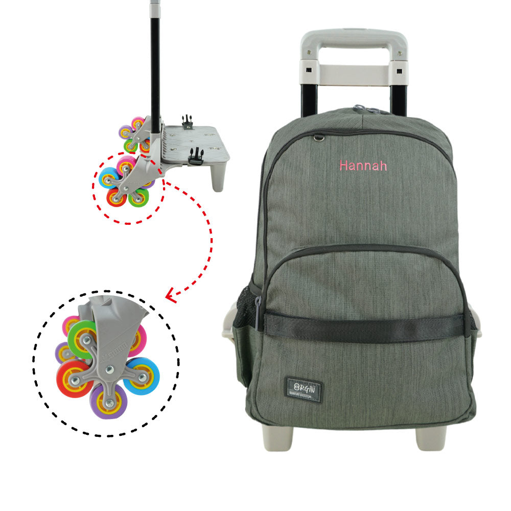 Swan Metal Design 3 Trolley Backpack (Heat stamp)