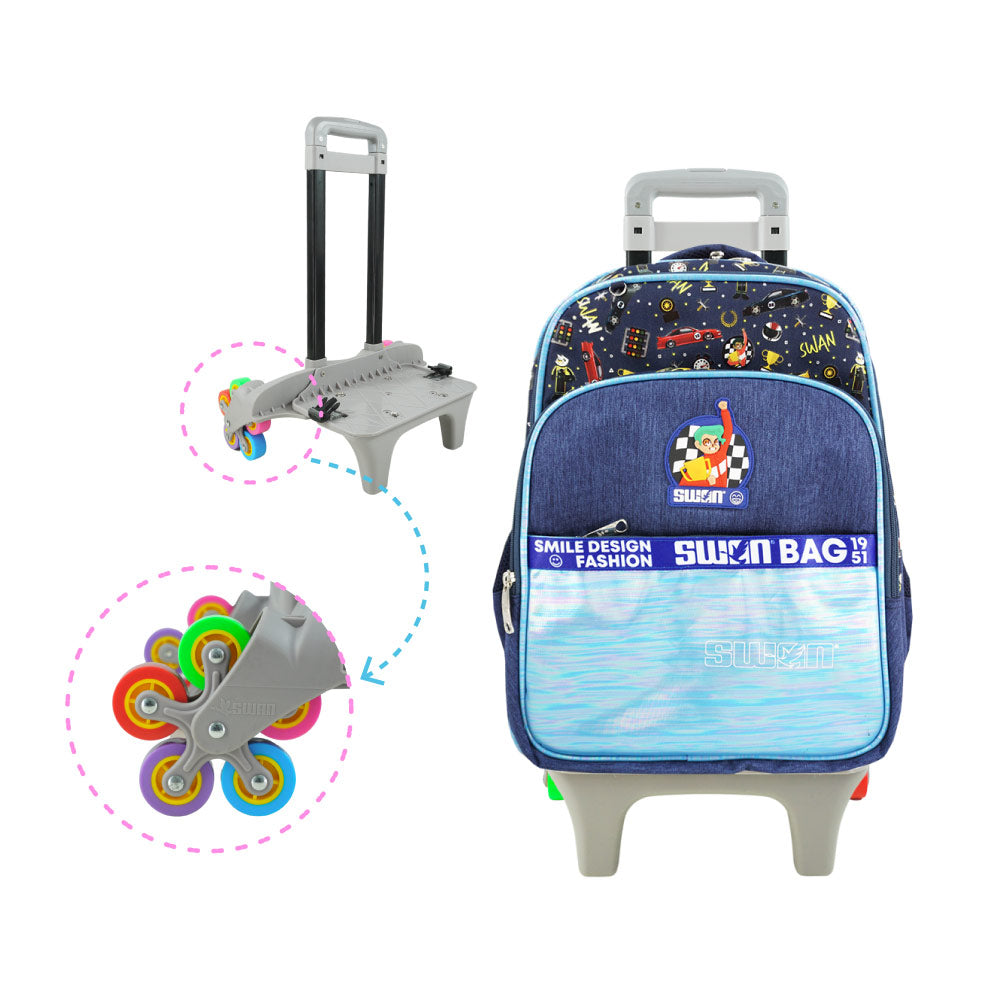 SWAN Smile Design 10Wheels Trolley School Bag (XXL)