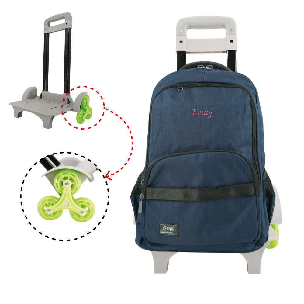 Swan Metal Design 3 Trolley Backpack (Heat stamp)