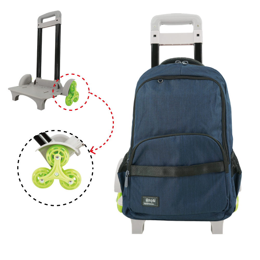 Swan Metal Design 3 Trolley Backpack (Heat stamp)