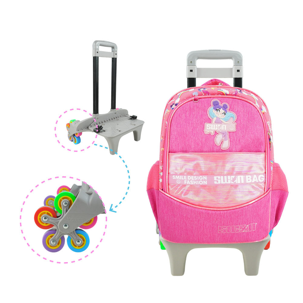 SWAN Smile Design 10Wheels Trolley School Bag (XL)