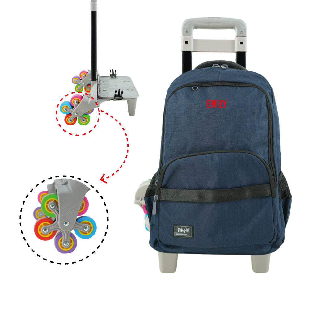 Swan Metal Design 3 Trolley Backpack (Heat stamp)