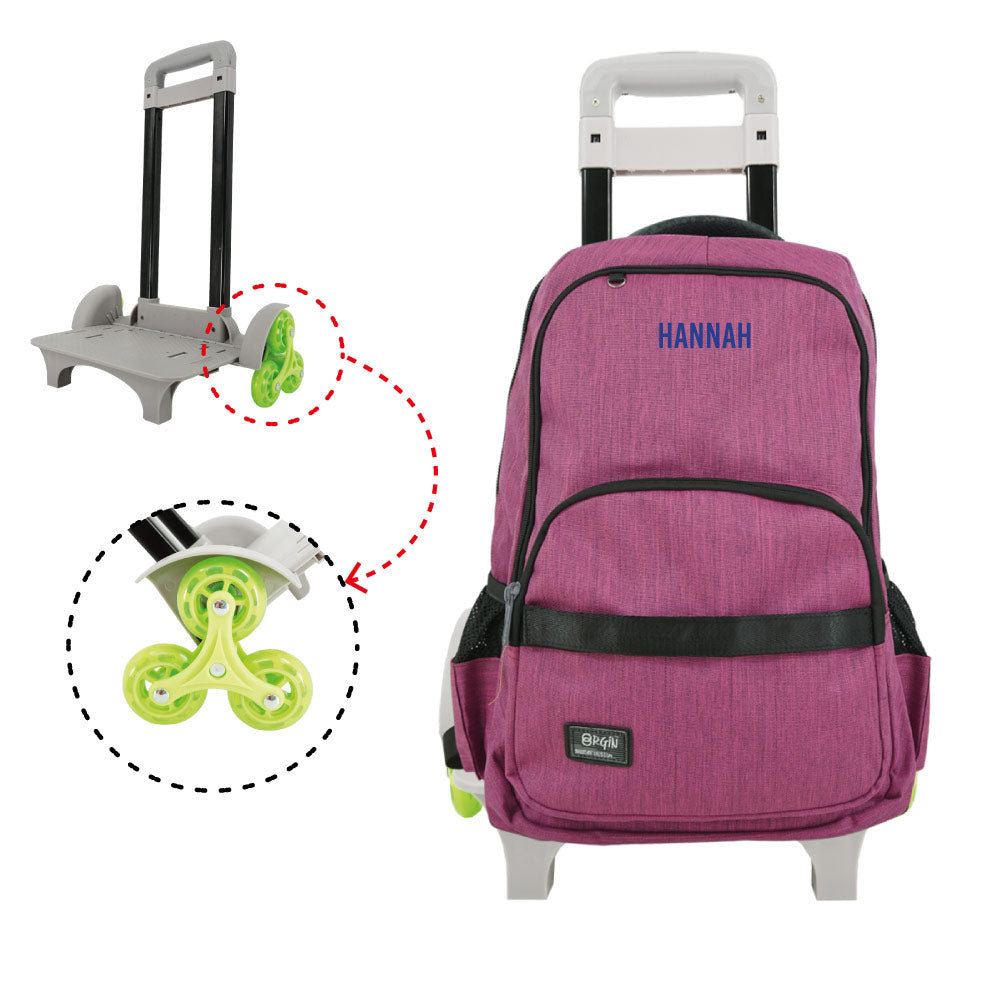 Swan Metal Design 3 Trolley Backpack (Heat stamp)