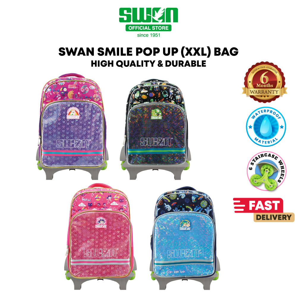 Swan Smile Pop Up Roll School Bag (XXL)