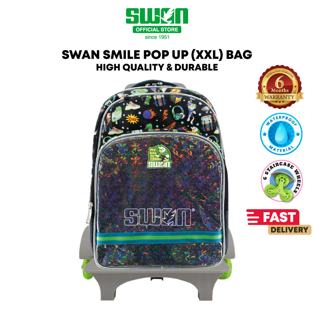 Swan Smile Pop Up Roll School Bag (XXL)