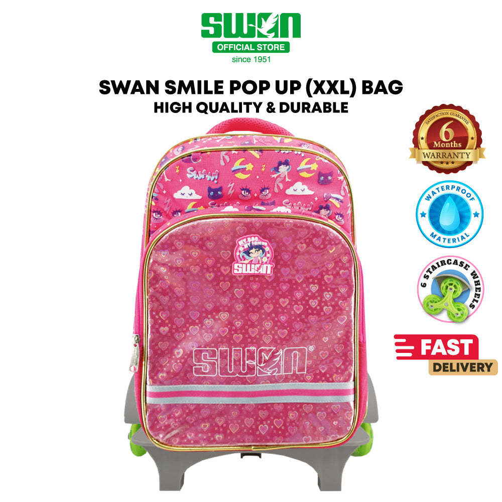 Swan Smile Pop Up Roll School Bag (XXL)