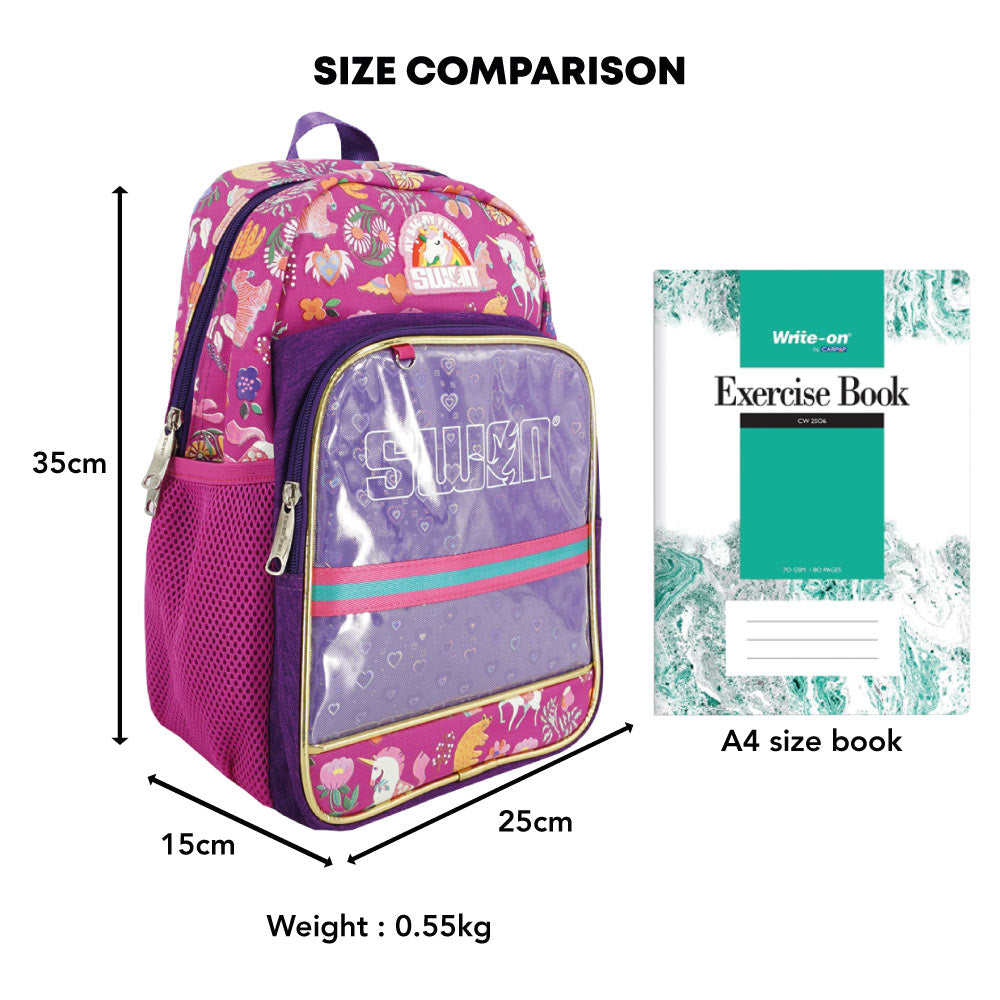 SWAN SMILE POP UP SCHOOL BAG (M)