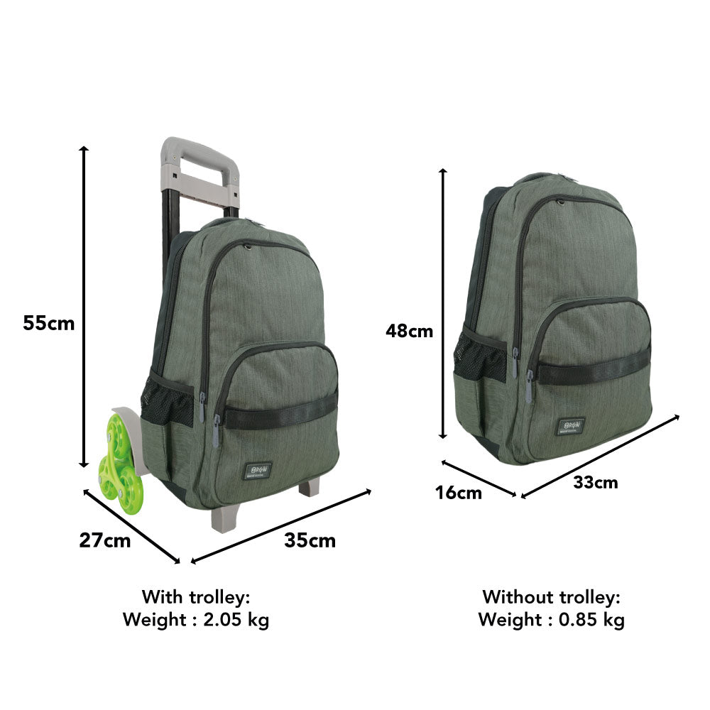 Swan Metal Design 3 Trolley Backpack (Embroidery)