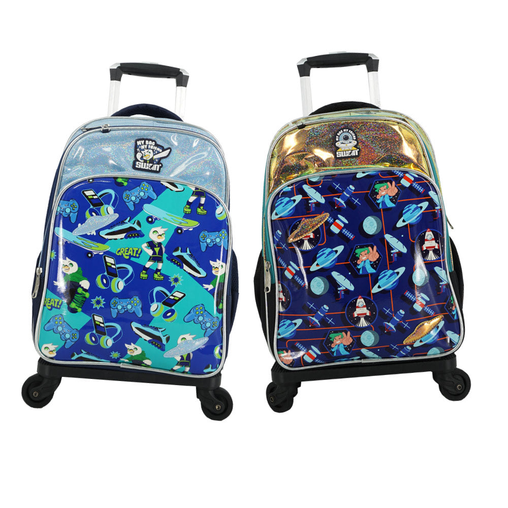 Swan Smile Doodle 2 Boy (XXL) Trolley School Bag