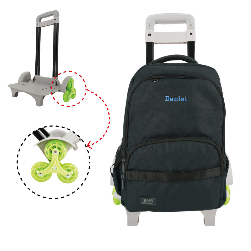 Swan Metal Design 3 Trolley Backpack (Heat stamp)