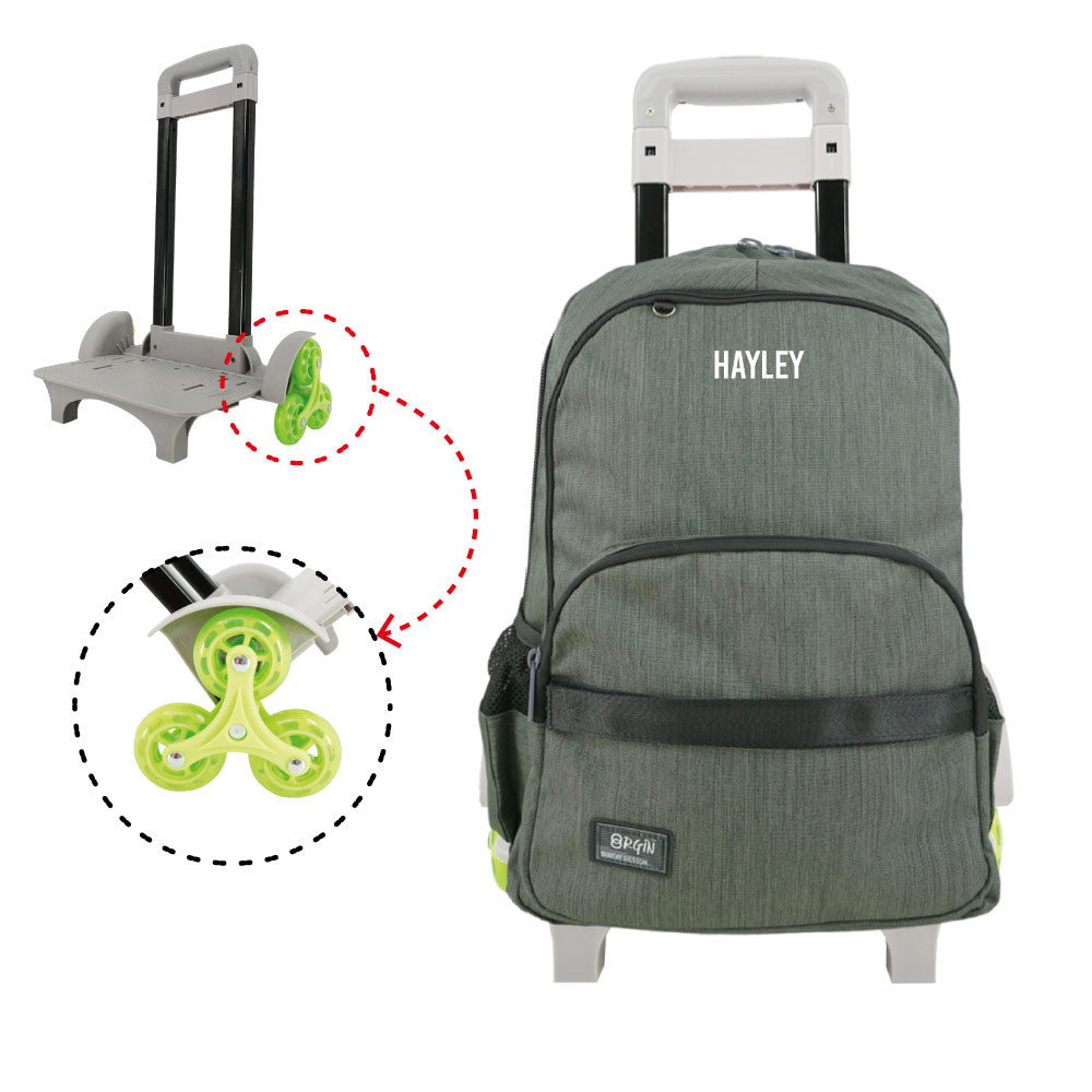 Swan Metal Design 3 Trolley Backpack (Heat stamp)